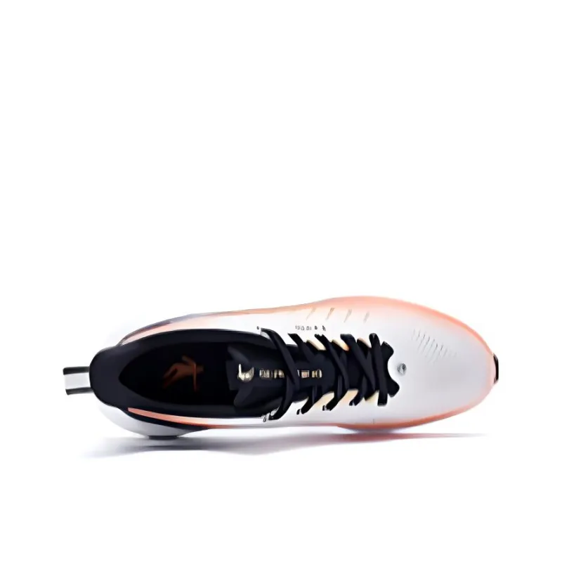 QIAODAN Cushioning Wear Resistant Low Top Casual Running Shoes Men's White Orange Black-3
