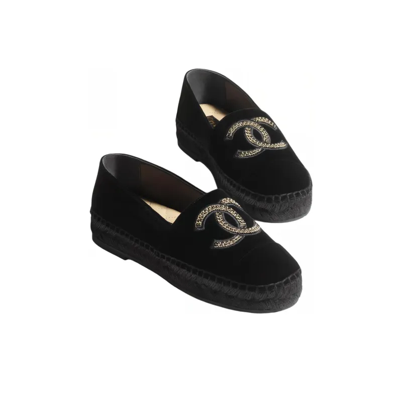 CHANEL Espadrilles Women's Black-3