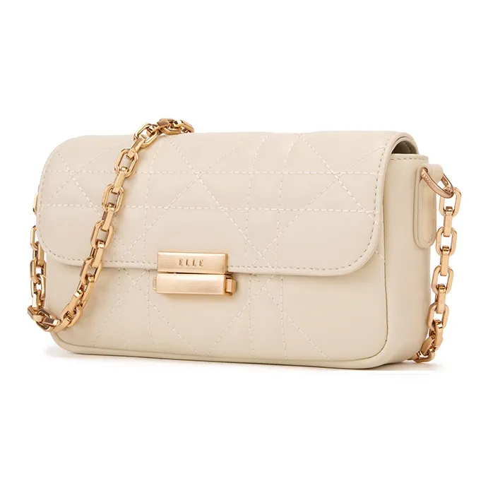 ELLE Leather Crossbody Bag, Shoulder Bag Trumpets Women's Pink/White/Black-5