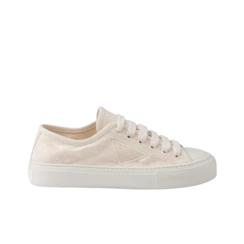 PRADA Triangle-logo Canvas Sneakers-1