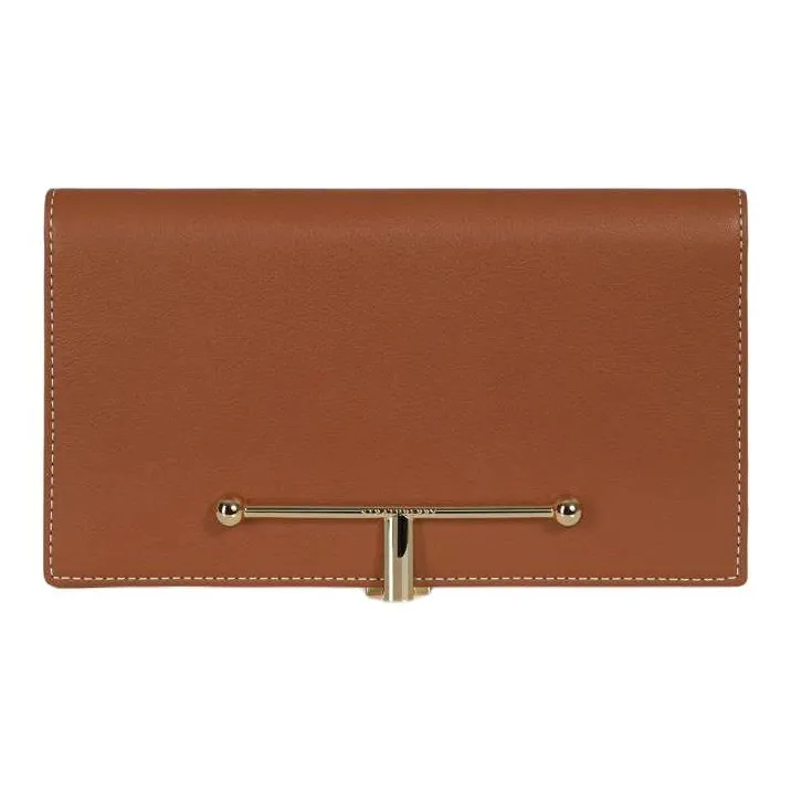 Strathberry Calfskin Wallet Large Size Women's Brown-0