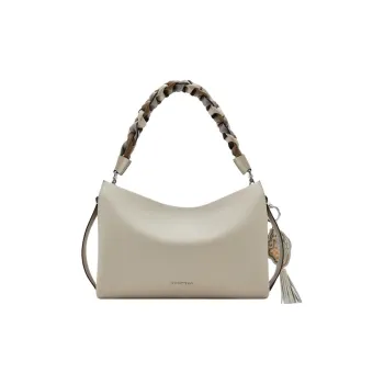 COCCINELLE Ji Cheng Collaboration Cow Leather Crossbody Bag Shoulder Bag Large Size Women's Shell Gray