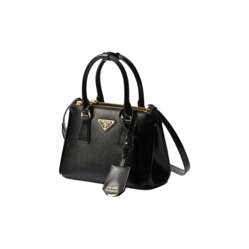 PRADA Patent Leather Shoulder Bag Crossbody Bag Handbag Mini Women's Black-1