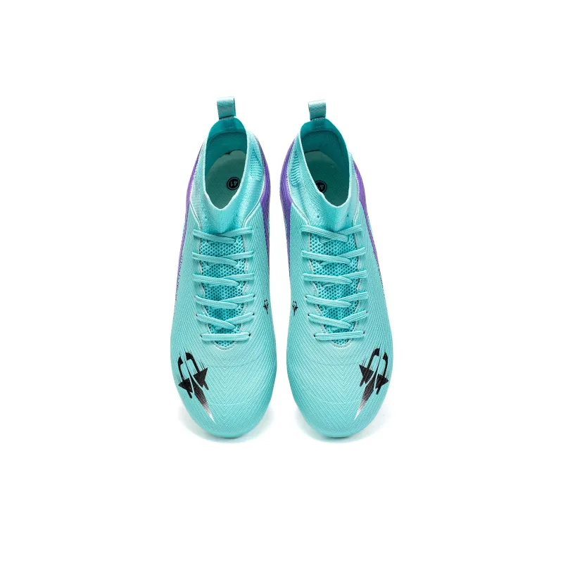 TriVict Win A Hundred Battles And Win A Hundred Victories. Soccer Shoes Unisex Mid Top White/Pink/Aqua/Blue-20