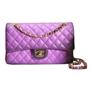 CHANEL Classic Flap CF Lambskin Shoulder Bag Crossbody Bag Handbag Women's Purple