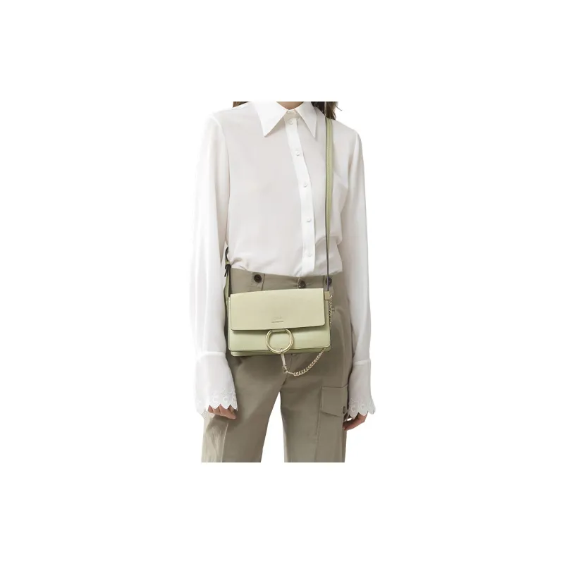 Chloe Chloé Handbag Faye Calfskin Crossbody Bag, Shoulder Bag Regular Women's Pale Color-3
