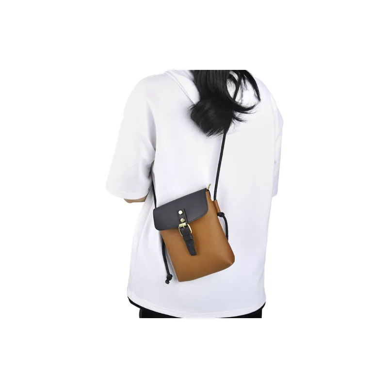 COTECi PU Shoulder Bag, Crossbody Bag Regular Unisex Black & Green/Black & Light Brown/Black & Brown-8