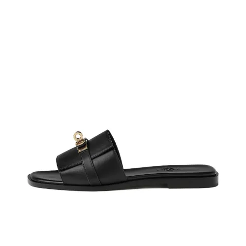 HERMES Giulia Slide Slippers Women's Black