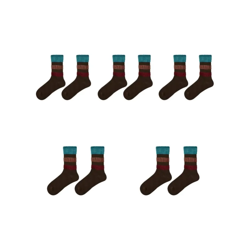 Vine Color Mid Calf Socks Women's 5 Pack-9