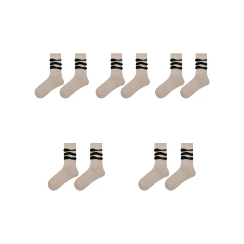 Vine Color Mid Calf Socks Women's 5 Pack-14