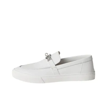 HERMES Game Loafers Men's White