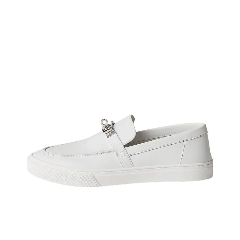 HERMES Game Loafers Men's White-0