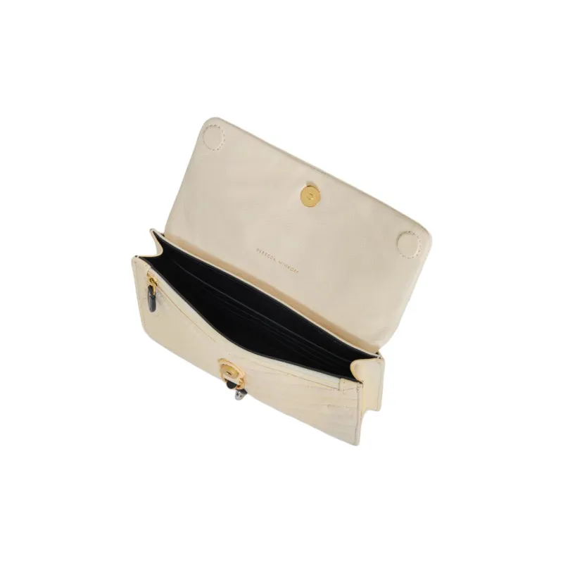 REBECCA MINKOFF Edie Genuine Leather Handbag Shoulder Bag Crossbody Bag Mini Women's White-2