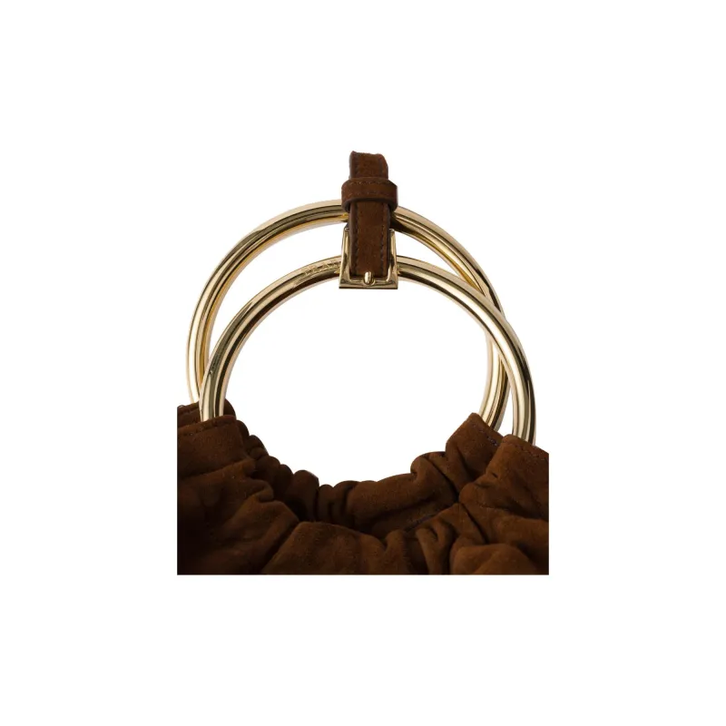 PRADA Suede One Shoulder Handbags Mini Women's Cocoa Brown-5