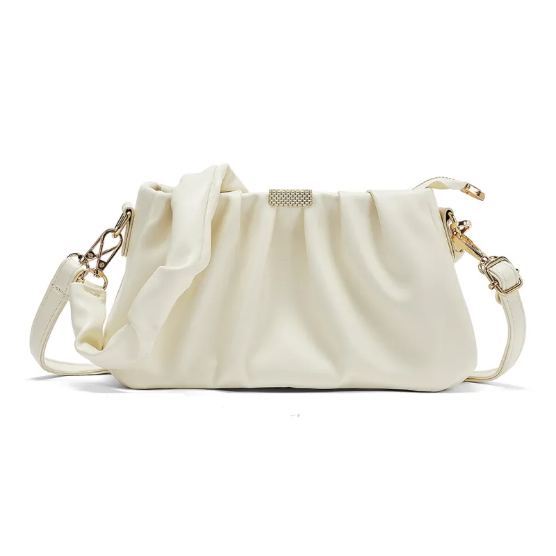 ST&SAT Synthetic Leather Shoulder Bag Women's Ecru-0