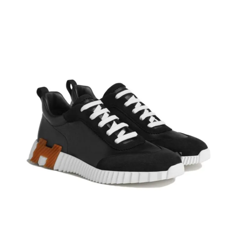 HERMES Bouncing Low Top Casual Shoes Men's Black-2