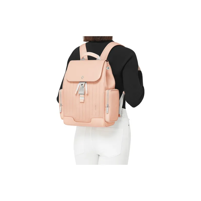 RIMOWA Never Still Canvas With Leather Backpack Small Size Women's Pink-8