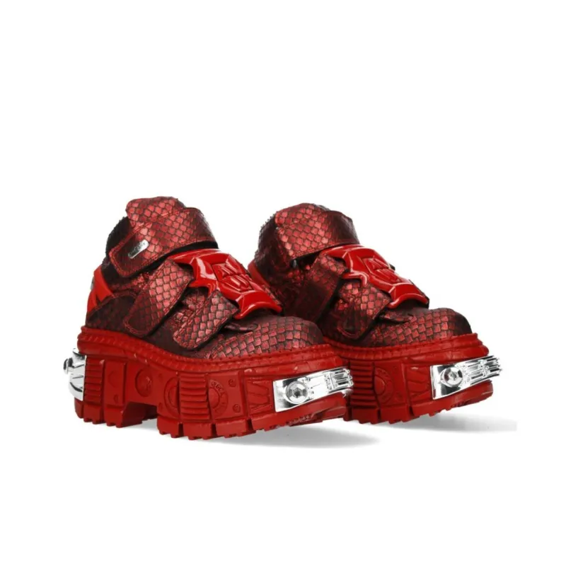NEW ROCK High-Top Casual Shoes Unisex Red-3