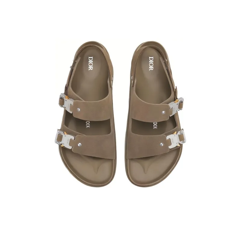 DIOR By Birkenstock Sandale Milano Khaki Nubuck Calfskin-3
