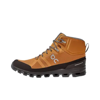 On Water-Resistant Mid-Top Trekking Shoes Men's Walnut Color | Lime