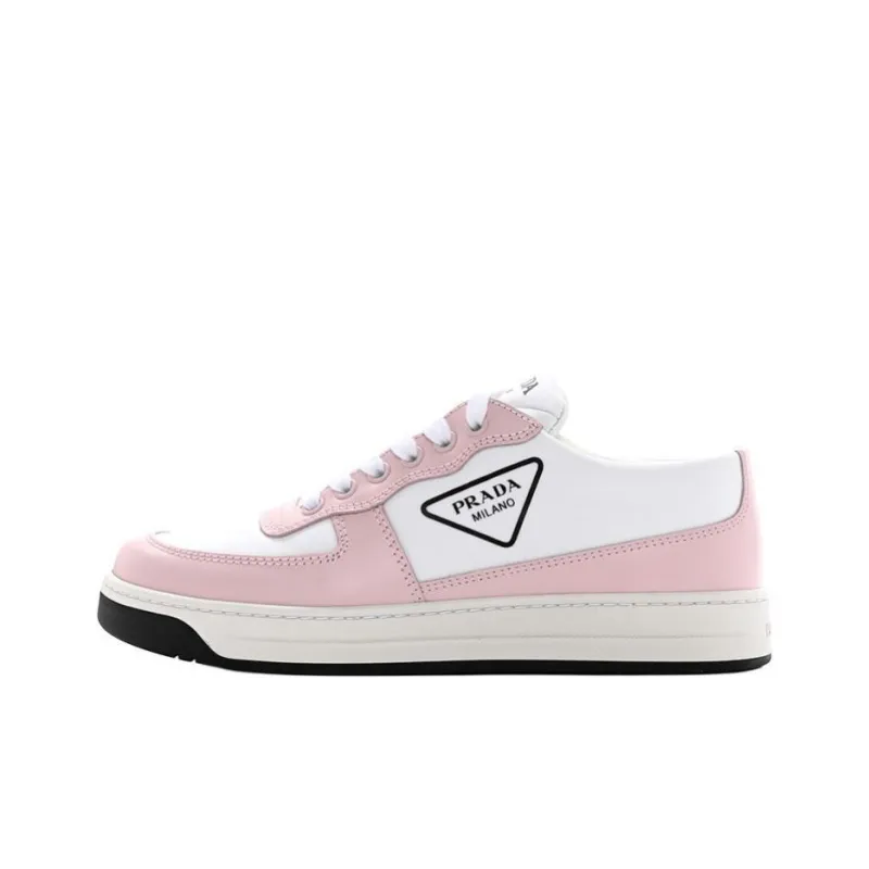 PRADA Low Top Skateboard Shoes Women's Pink White-0
