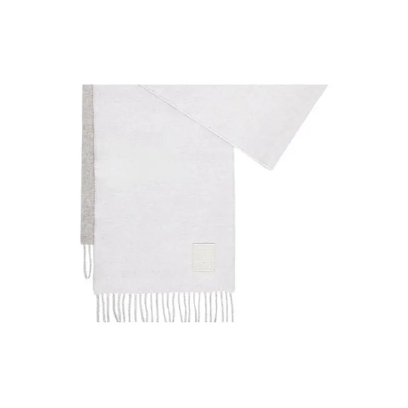 LOEWE Cashmere Knit Scarves Women's White/Light Gray-2