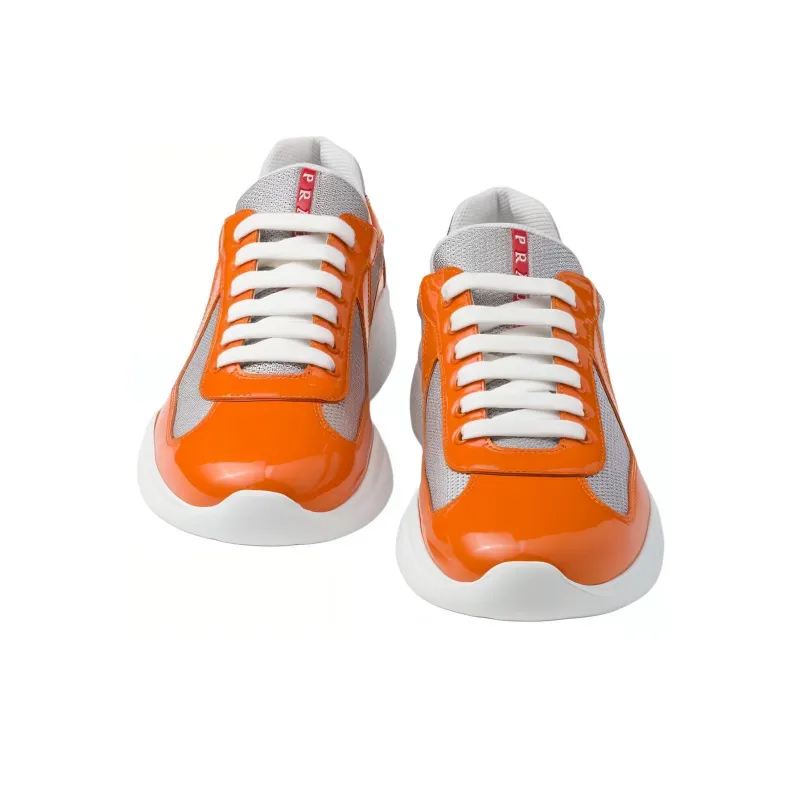 PRADA America's Cup Low-Top Casual Shoes Men's White Orange-4