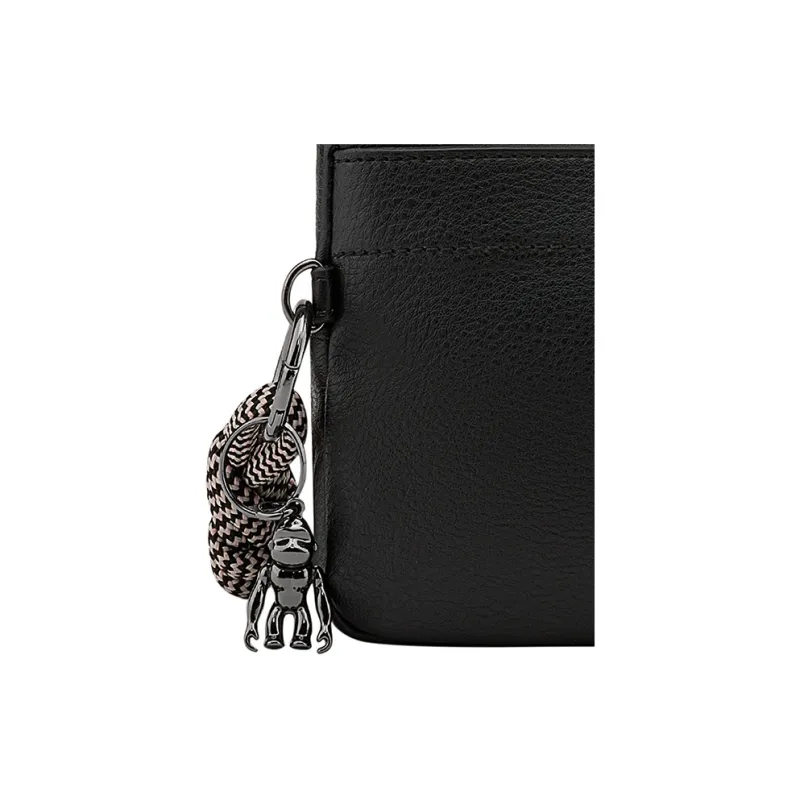 Kipling Casual Shoulder Bag, Tote Bag Black Leather MASHA Collection Regular Unisex Black-3
