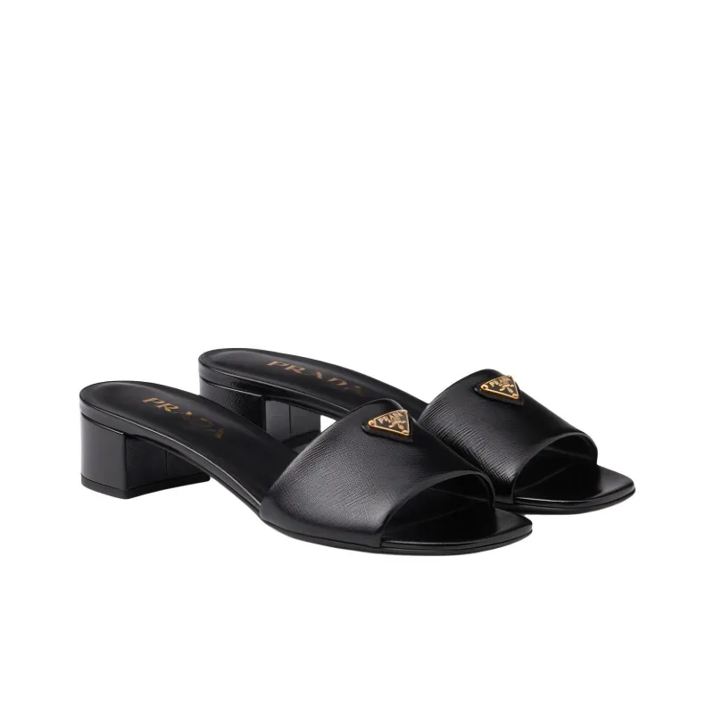 PRADA 35mm Logo-appliqué Mules-2