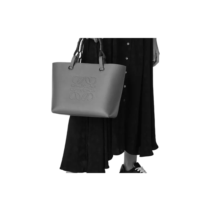 LOEWE Anagram Basket Cow Leather Tote Bag Shopping Bag Shoulder Bag Handbag Small Size Women's Green-3