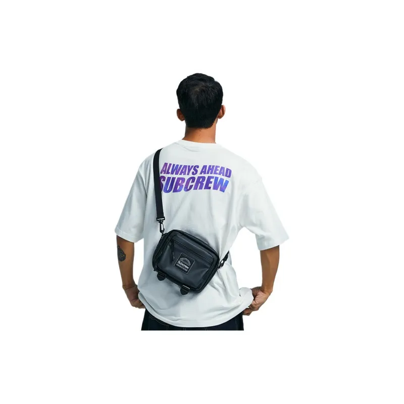 Subcrew Polyester Shoulder Bag, Crossbody Bag Medium Size Unisex Black/Khaki/White-1