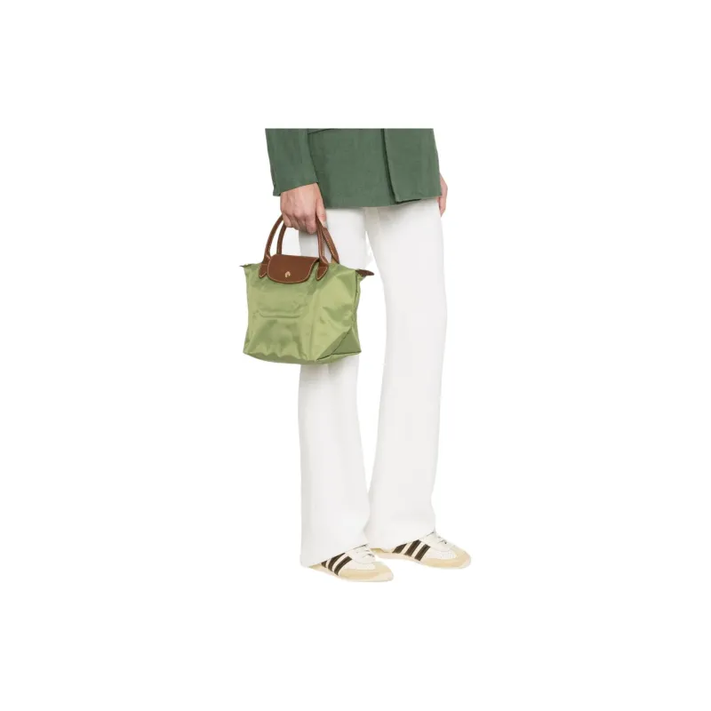 LONGCHAMP Le Pliage Canvas With Leather Canvas Bag Dumpling Bag Handbags Small Size Unisex Avocado Green-4