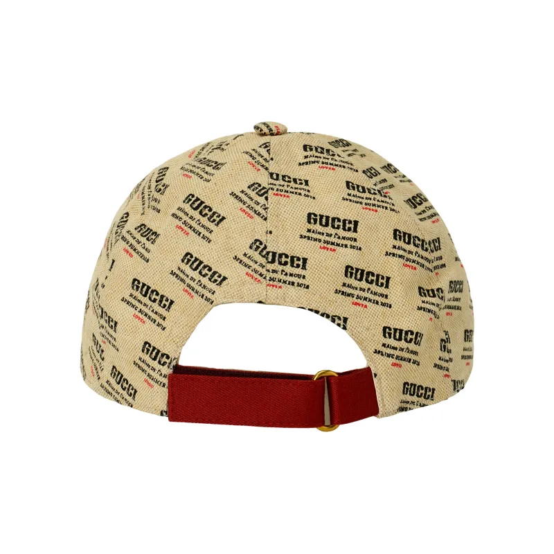 GUCCI Cotton Baseball Caps Unisex Brown-2