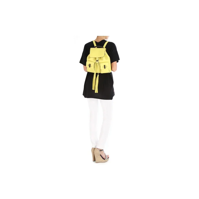 GUCCI Cow Leather Backpack Women's Yellow-4