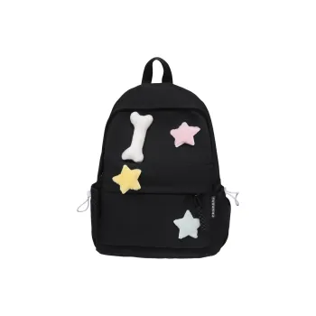 Kaka Tree Nylon Backpack Regular Women's Black/White/Pink/Blue/Green/Yellow