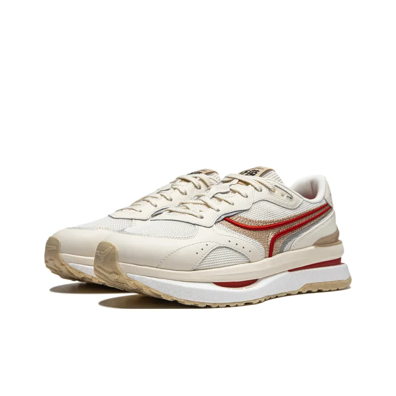LiNing Honor Renew Cushioning Anti Slip Wear Resistant Breathable Support Rebound Low Top Casual Shoes Men's Ecru-2