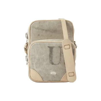 READYMADE Canvas With Suede Crossbody Bag Shoulder Bag Canvas Bag Men's Gray & Beige