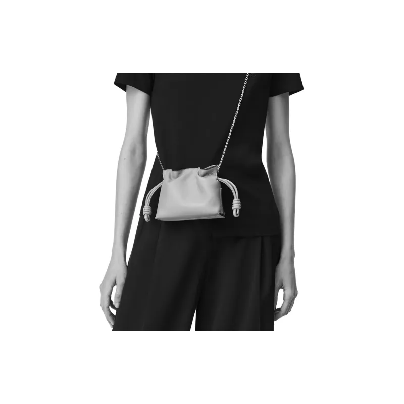 LOEWE Flamenco Nappa Cow Leather Clutch Mini Women's Pink-4