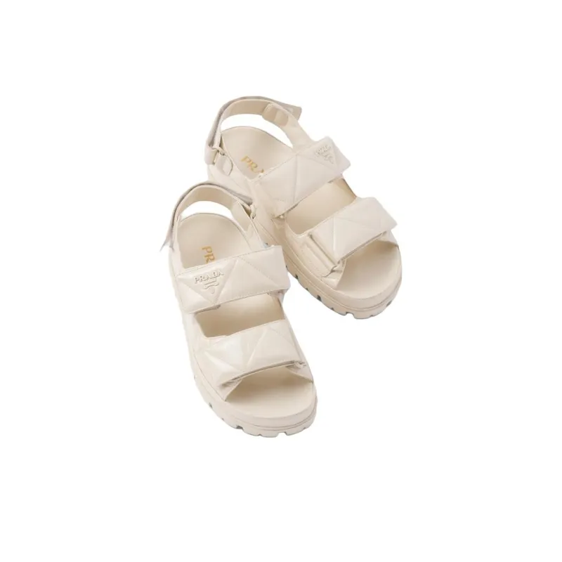 PRADA Women's Padded Nappa Sandal 'Desert Beige'-3