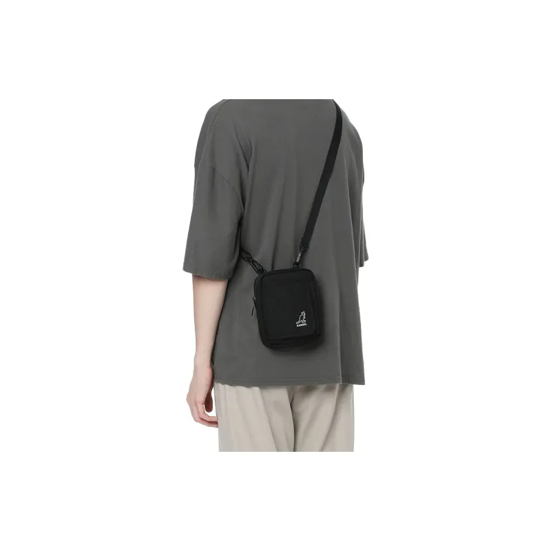 KANGOL Fabric Square Bag Shoulder Bag Crossbody Bag Regular Unisex Gray/Black-9