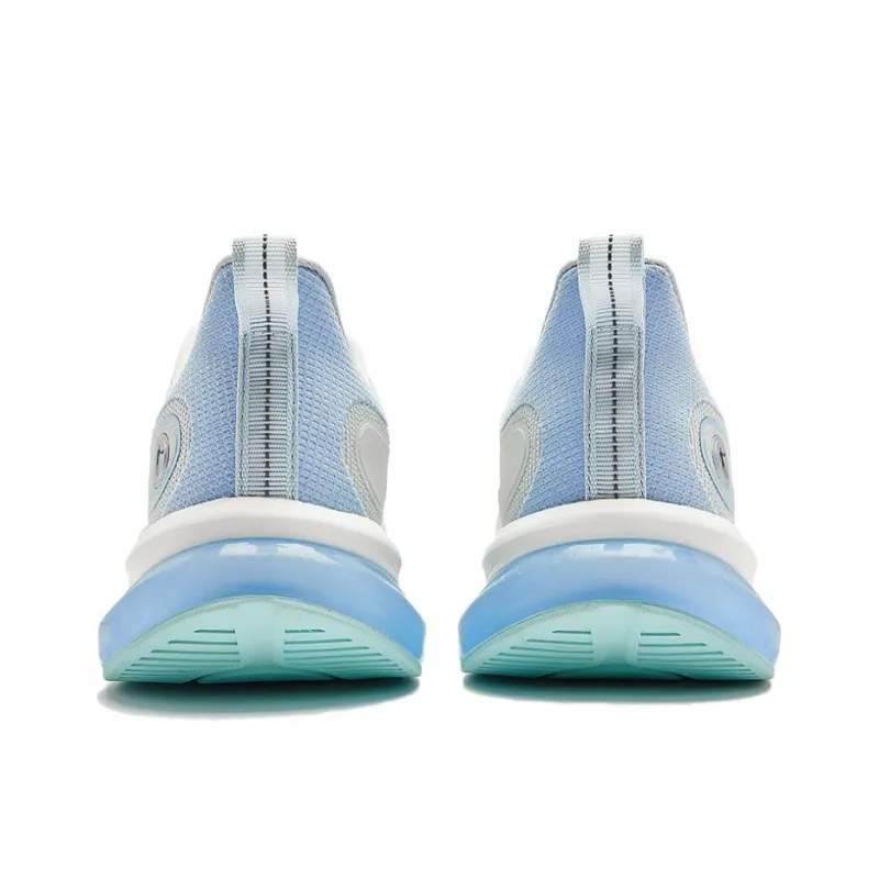 QIAODAN Anti Slip And Wear Resistant Breathable Low Top Casual Running Shoes Men's White Blue-4