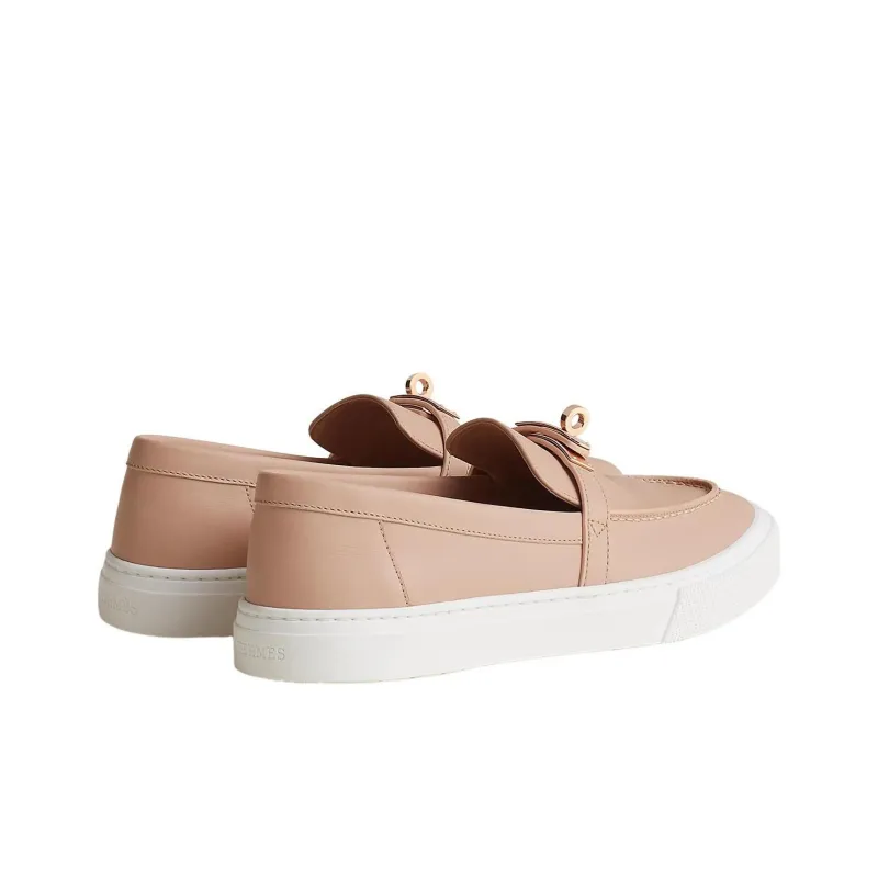 HERMES Game Loafers Women's Nude Pink-4