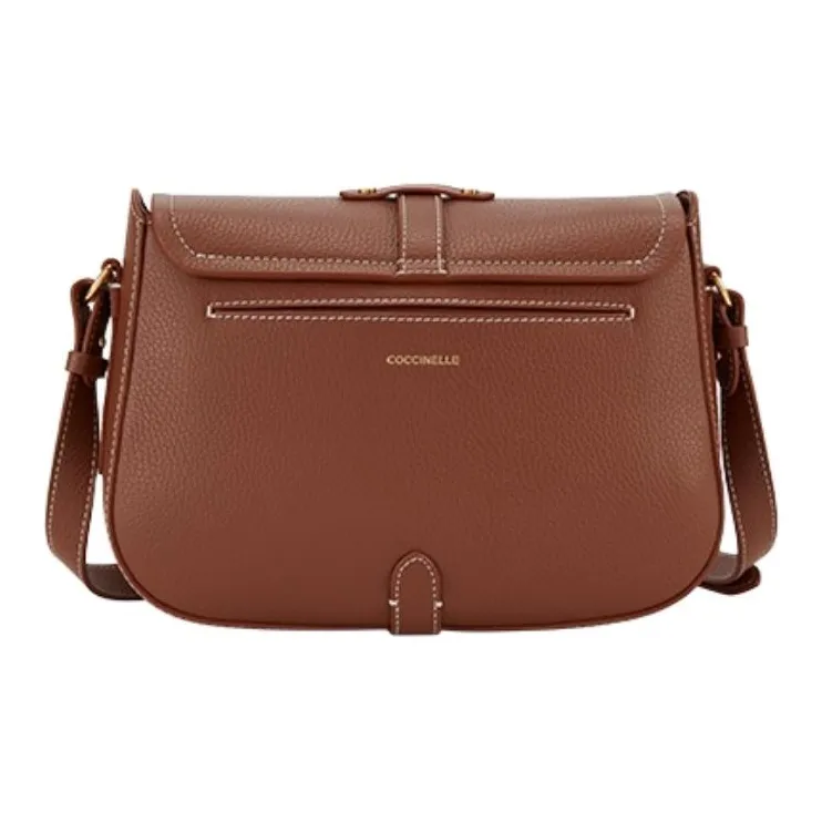 COCCINELLE Cow Leather Crossbody Bag Shoulder Bag Large Size Women's Charcoal Ash-2