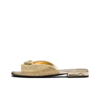 PRADA Slide Slippers Women's Gold