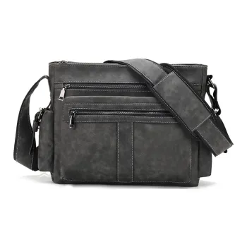 Yalu PU Crossbody Bag Regular Men's Gray/Coffee/Coffee & Gray