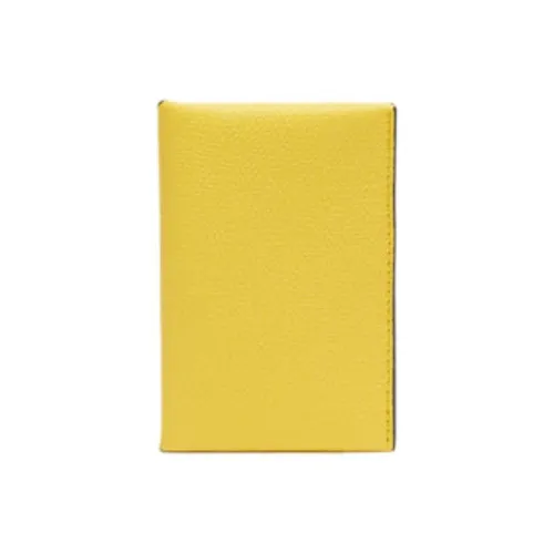 Valextra Millepunte Calfskin Card Holder Women's Yellow & Black