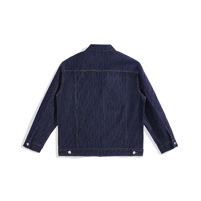PEACEBIRD MEN Full-Cover Jacquard Denim Jacket Men's-1