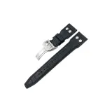 Black Bamboo Grain Black Thread, Studded, Folding Clasp