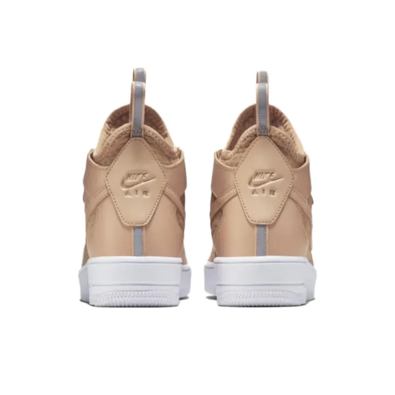 Nike Air Force 1 Anti-Slip Wear-Resistant Mid-Top Casual Running Shoes Women's Light Brown-4
