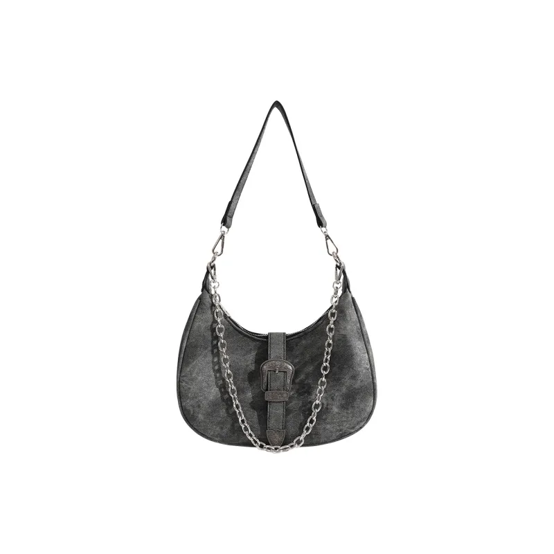 Carksky PU Shoulder Bag Regular Women's Black Gray Color-0